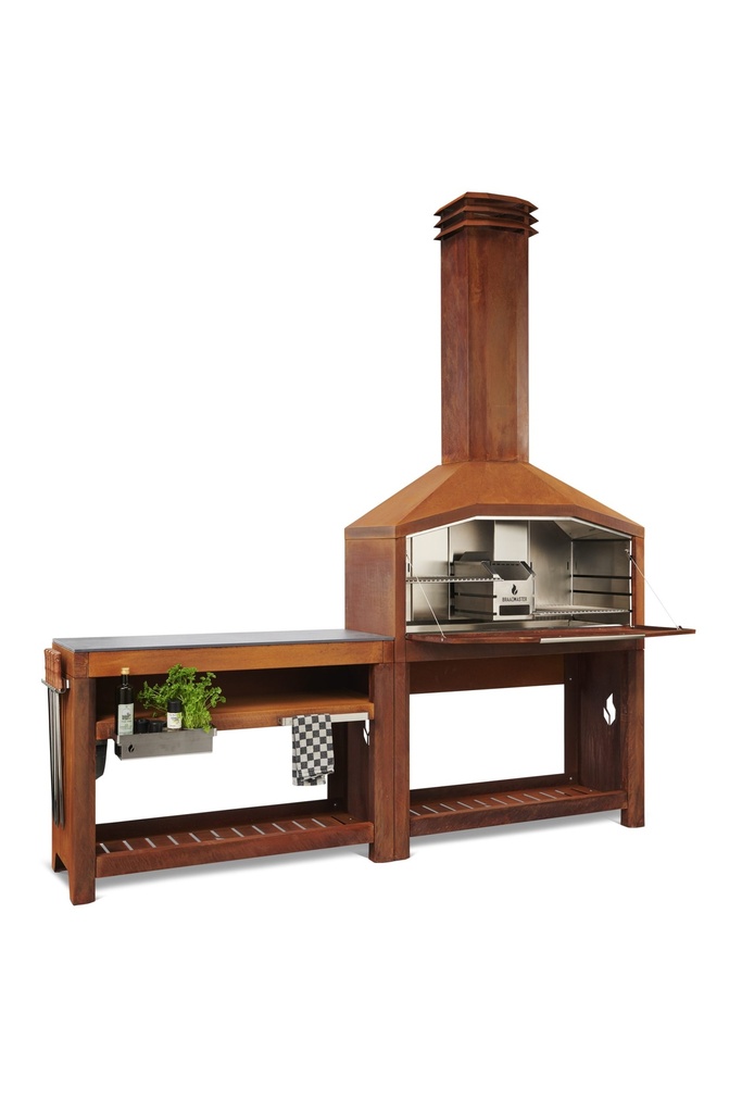 zijtafel duo corten-keramiek licht grijs