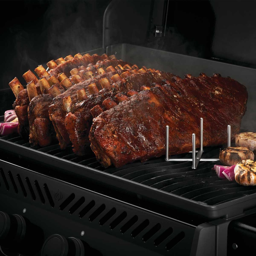 rvs spareribhouder, verstelbaar