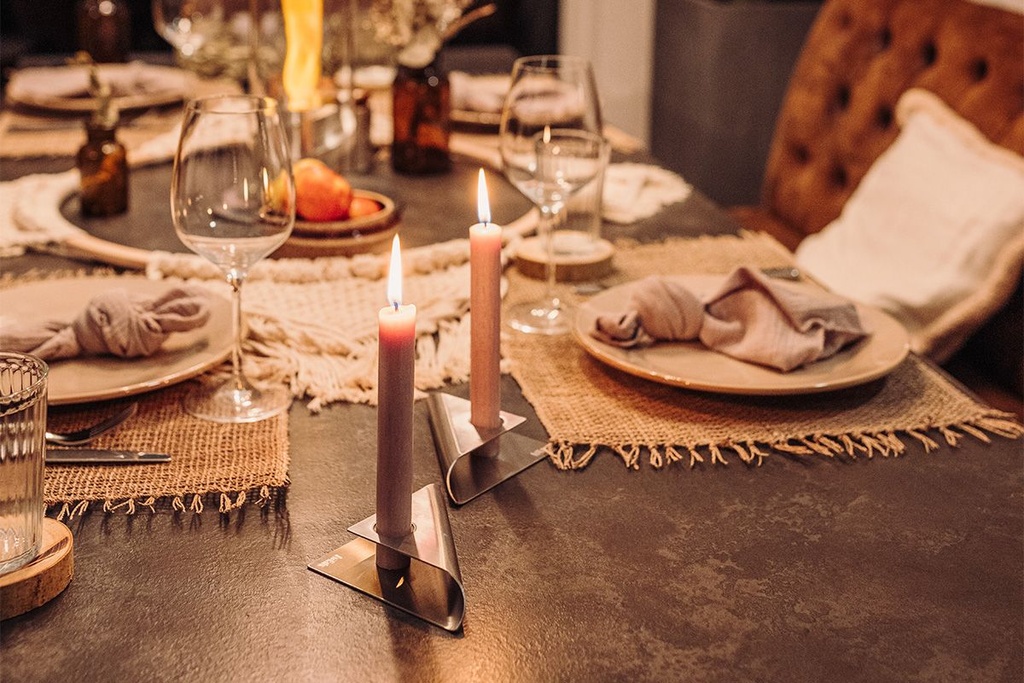 square kandelaar zilver