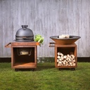 kamado table corten 75 pro+ ceramic dark 