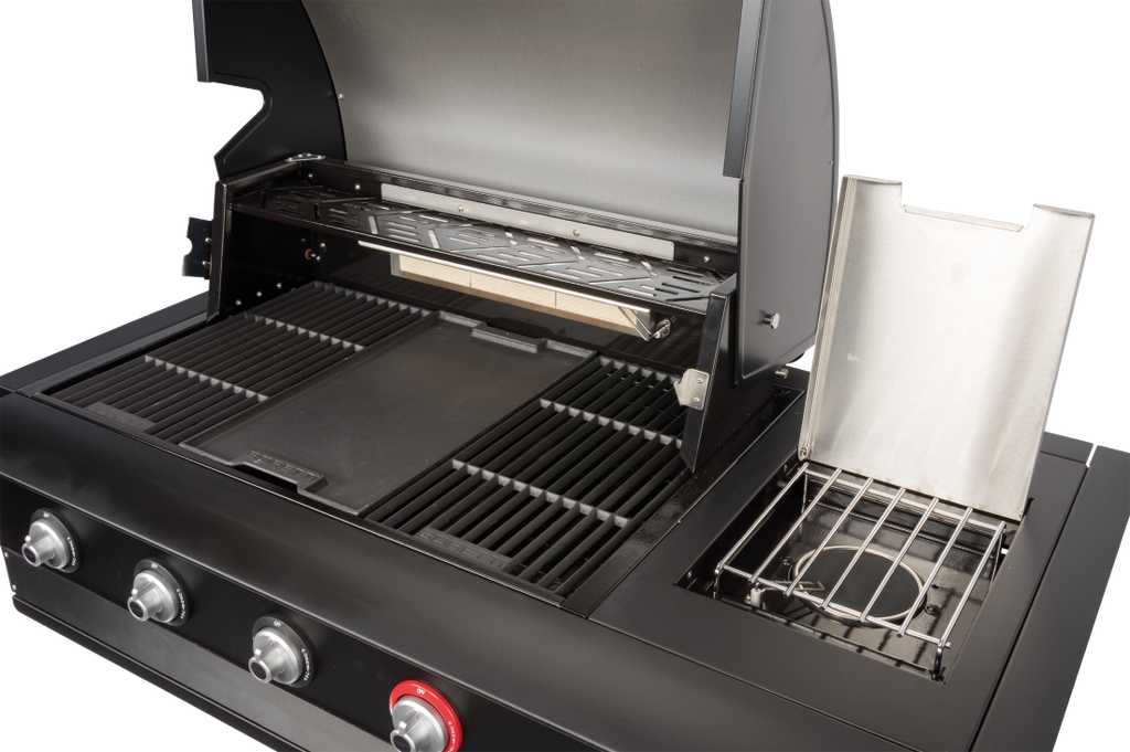 ibrido top gas/houtskool inbouwbarbecue