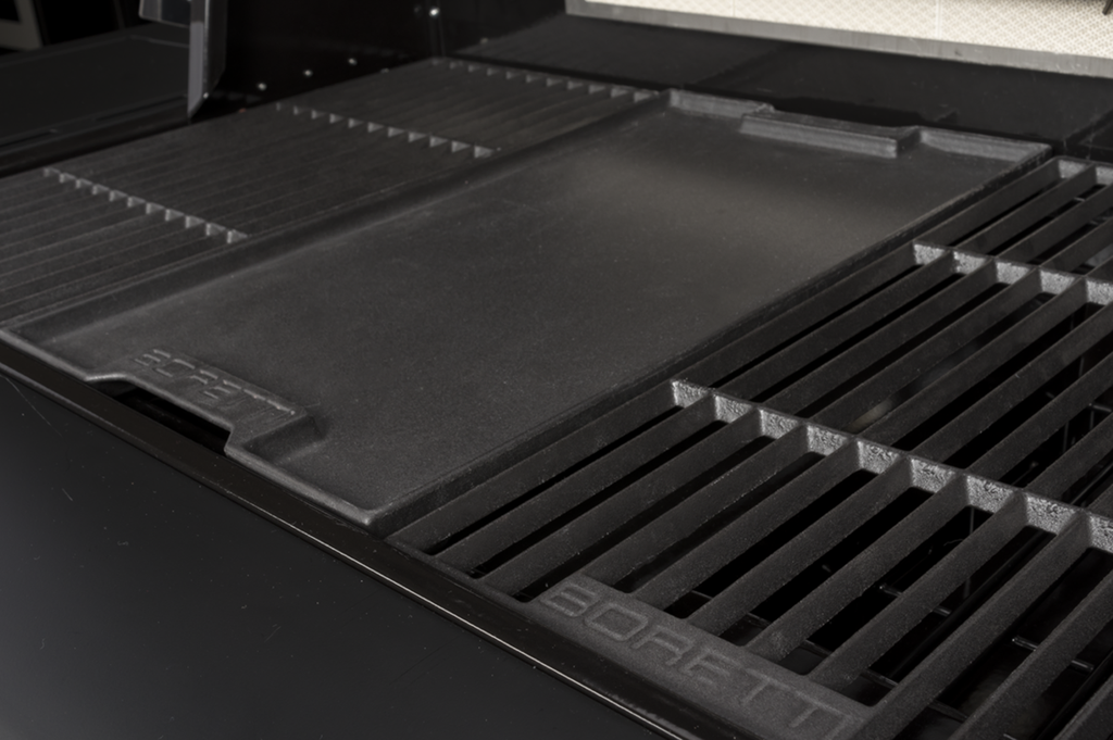 ibrido top gas/houtskool inbouwbarbecue