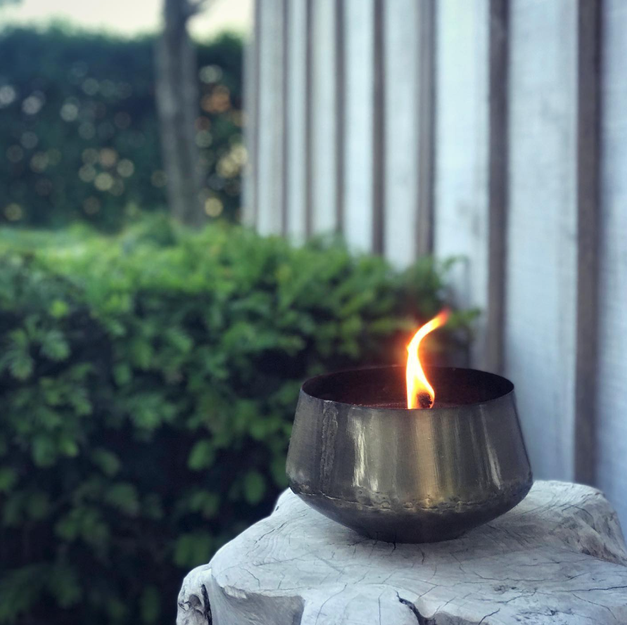 outdoor candle black galvanized  ø21 x 12