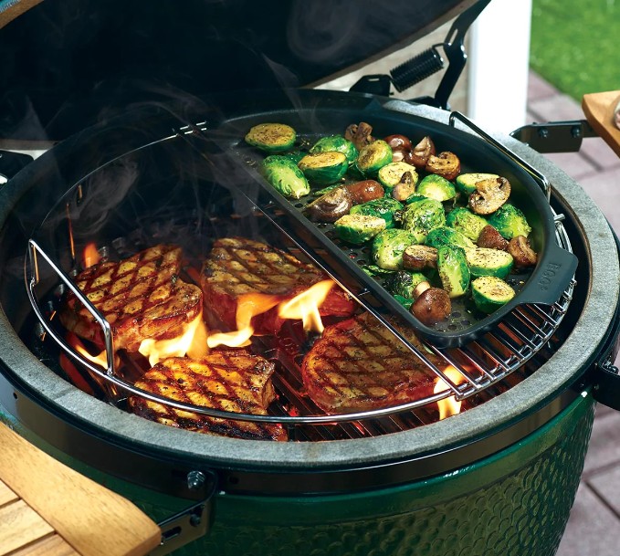 Pitt-Big Green Egg-Roestvrij stalen halve rooster M-3