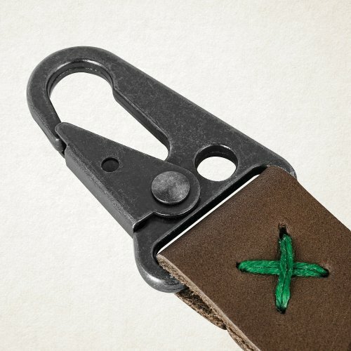 leren sleutelhanger met karabijnhaak