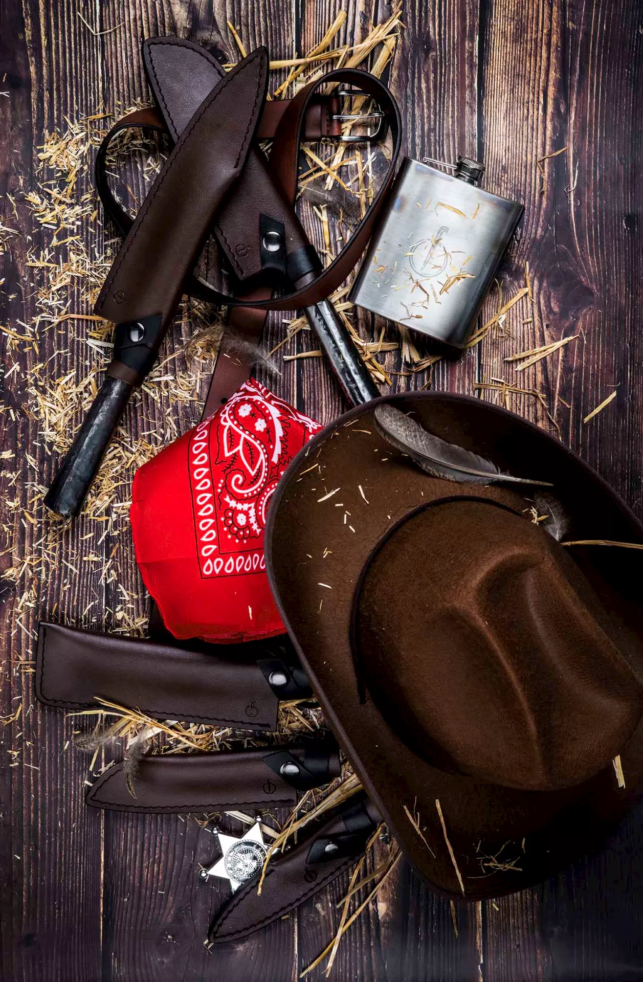 leather lederen hoes vleesmes