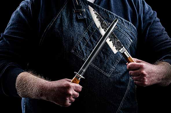 olive diamanten aanzetstaal 26 cm