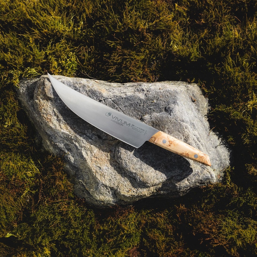 BBQ mes 'asador' 22 cm vivum houten handvat 