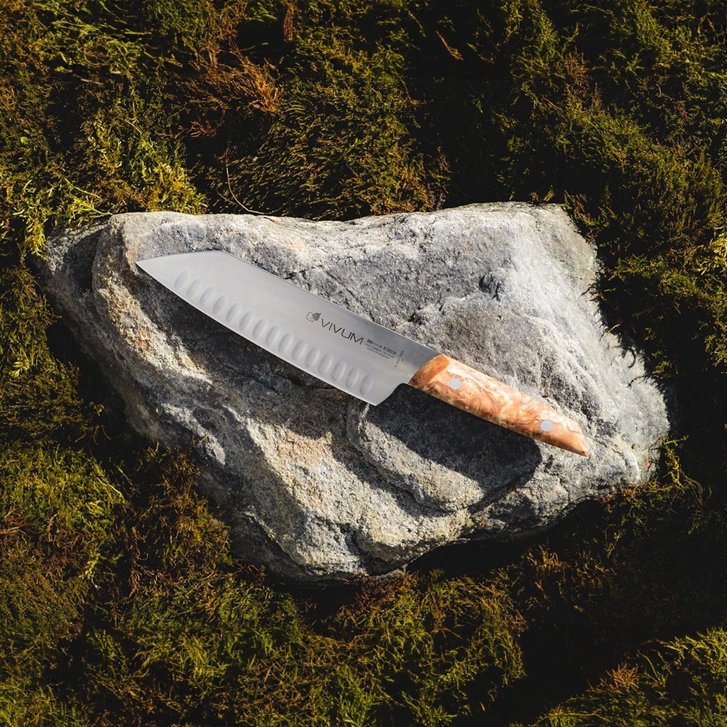 santoku 18 cm vivum houten handvat 