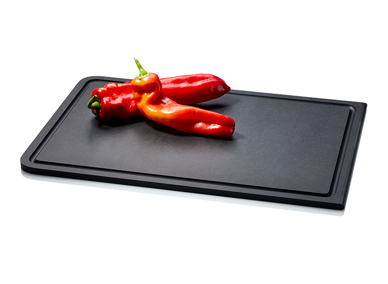 snijplank band met sapgeul, duracore black 44x29.8x0.9