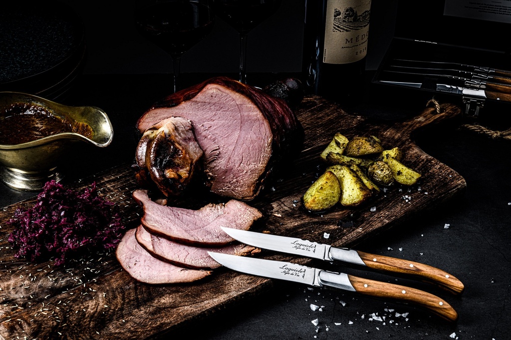 6 steakmessen olijfhout 