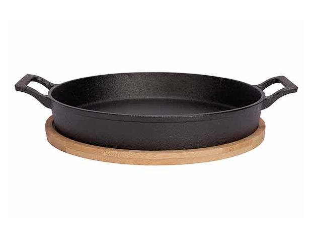 gratinschotel gietijzer 20cm op plankje