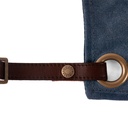 schort n°547 gewaxt canvas en leder - marine blauw