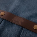 schort n°547 gewaxt canvas en leder - marine blauw