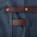 schort n°547 gewaxt canvas en leder - marine blauw