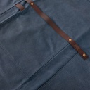 schort n°547 gewaxt canvas en leder - marine blauw