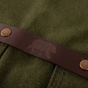 schort n°547 gewaxt canvas en leder - olijfgroen