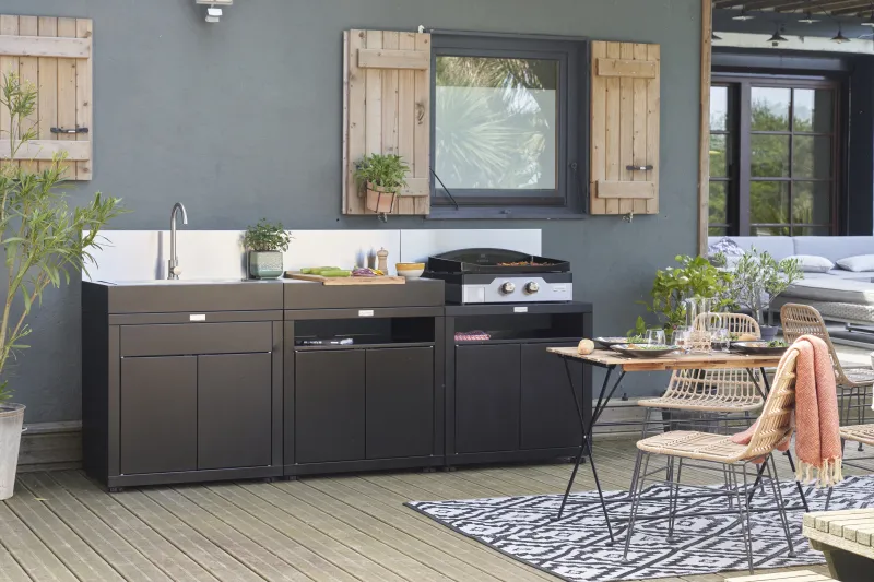 meubel met lade 80 x 55 cm, zwart