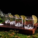 set 4 shotglazen topographic 