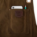 schort n°547 gewaxt canvas en leder - tobacco