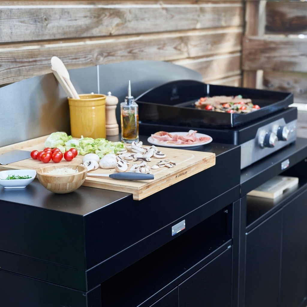 keukenmeubel voor plancha met tablet 80 x 55 cm, zwart