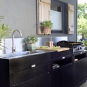 keukenmeubel voor plancha met tablet 80 x 55 cm, zwart