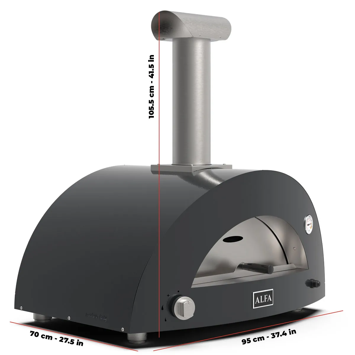 forno moderno 2 pizze hybride-grijs