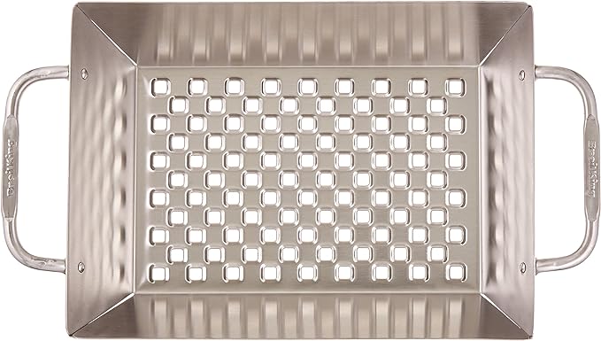 wok diep inox, geperforeerd (33 x 25 cm)