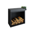 butcher block storage black 90 cd