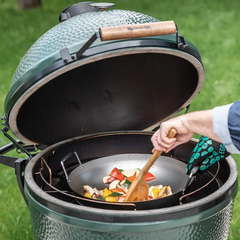 Pitt-Big Green Egg-Carbon steel wok L, XL-4