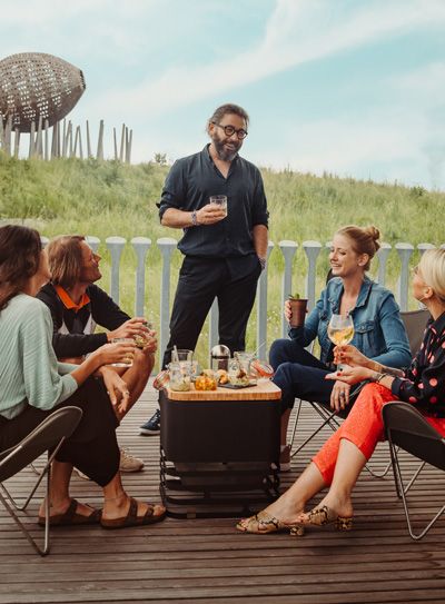 cube vuurkorf plank bamboe