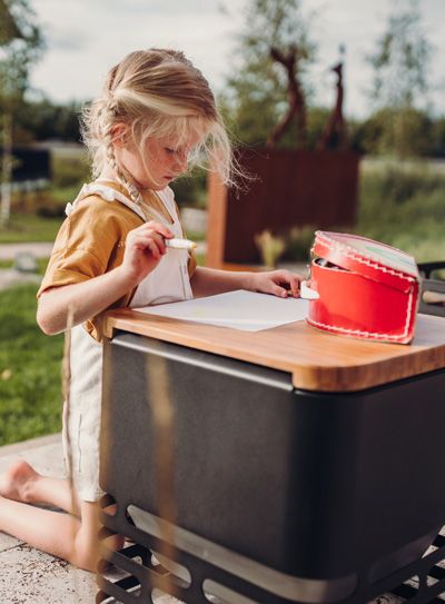 cube vuurkorf plank bamboe