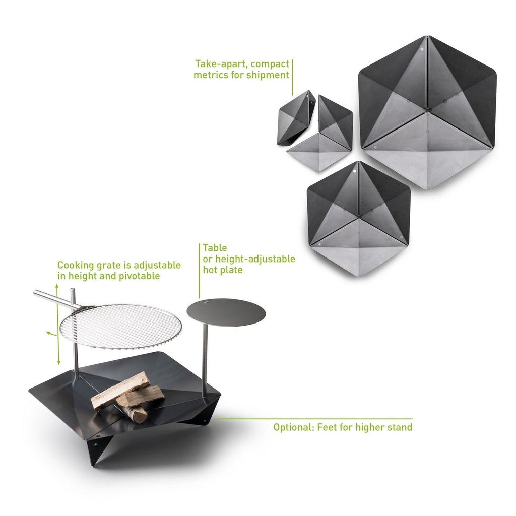 triple 120 vuurschaal corten