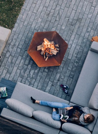 triple 120 vuurschaal corten