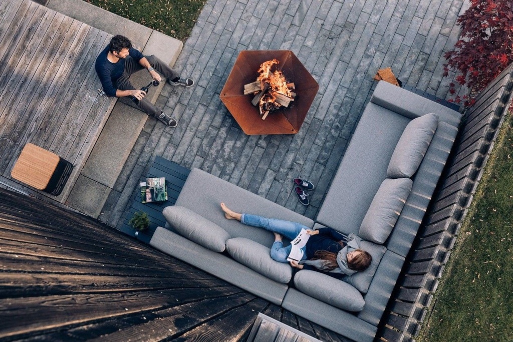 triple 90 vuurschaal corten