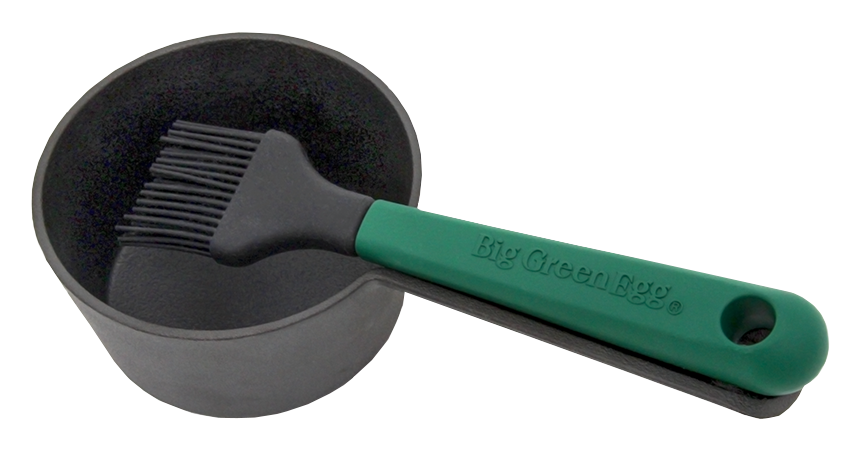 Gietijzeren sauspot met marinadeborstel