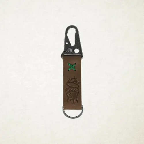 Leren sleutelhanger met karabijnhaak