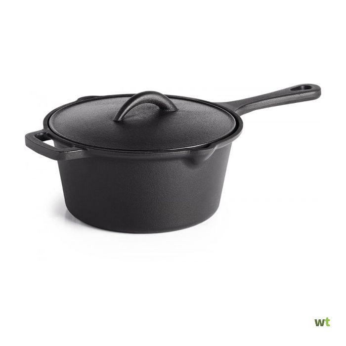 Gietijzeren sauspan & deksel 18 cm, 2 l