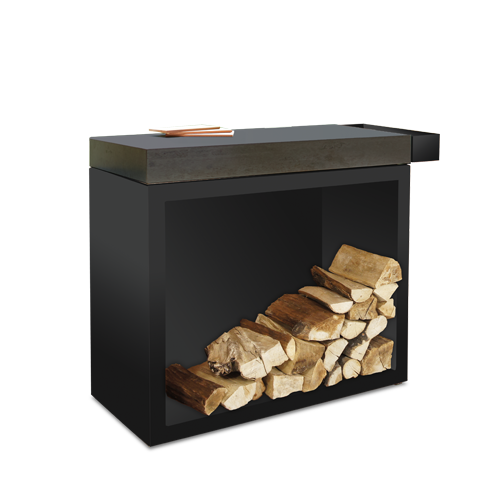 Butcher block storage zwart 90 cd