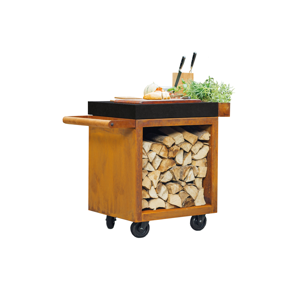 Mise en place table corten pro 65 cd