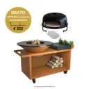 Island+ corten 100 Pro donkergrijze keramiek