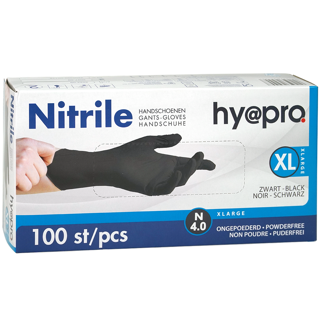 Nitril wegwerphandschoen XL zwart 100 stuks 
