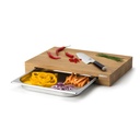 Snijplank met rvs lade, eikenhout 48x32.5x6