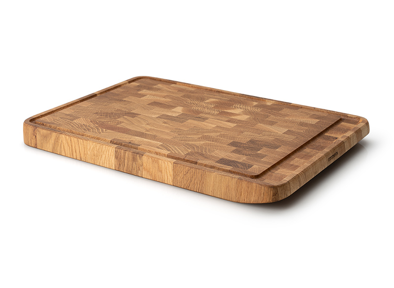 Snijplank met sapgeul, eikenhout kops 46x32.5x3.5
