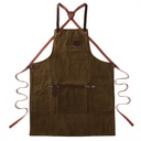 Schort n°547 gewaxt canvas en leder - Tobacco