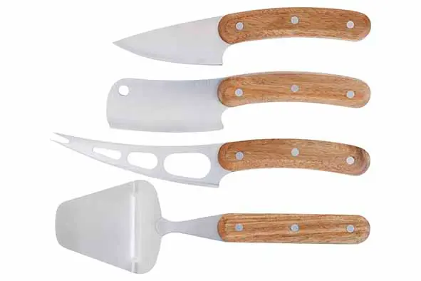 Aspen kaasmessenset 4-delig, acacia handvat