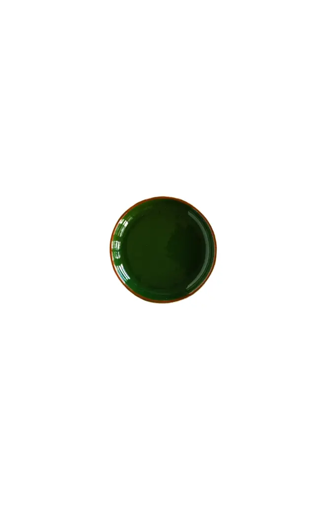 Plate Estela Dark Green-Dark Orange Line