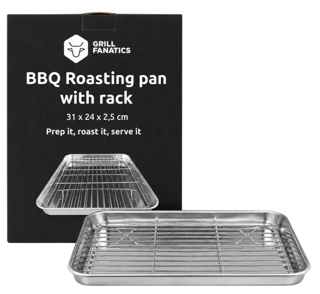 BBQ braadschaal met rooster 31 x 24 x 2,5 cm