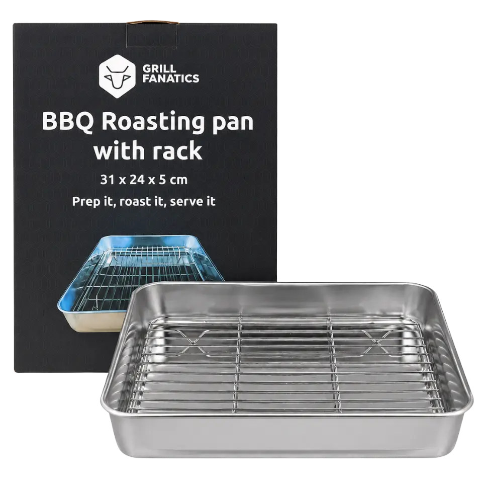 BBQ braadschaal met rooster 31 x 24 x 5 cm