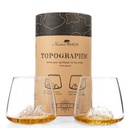 Set van 2 topographic glazen - Tre Cime & Mt Rosa